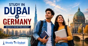 Study in Dubai vs Germany for Indian students comparing education, career opportunities, and student life.